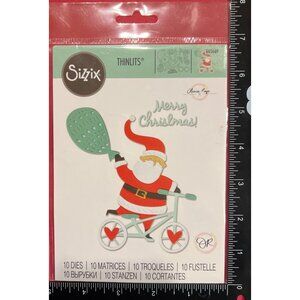 Sizzix Thinlits Santa's Bike 665669 Christmas 10-Die Set By Olivia Rose